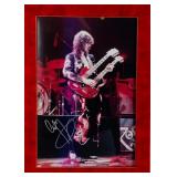 JIMMY PAGE SIGNED STAGE PHOTO FRAMED W/ COA