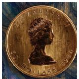 FINE GOLD 1 OZT 1984 $50 CANADIAN MAPLE LEAF MS