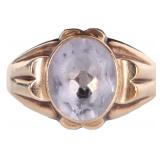10K YELLOW GOLD LADIES RING W/ PALE IOLITE GEMSTNE
