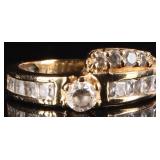 18K YELLOW GOLD LADIES RING W/ CUBIC ZIRCONIUM