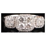 18K WHITE/YELLOW GOLD NATURAL DIAMOND LADIES RING