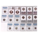 ASSORTED U.S. PF/MS NGC GRADED COINAGE - (17)