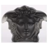 VERSACE ROSENTHAL BLACK MEDUSA GLASS PAPERWEIGHT