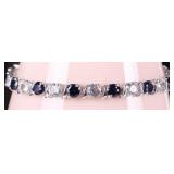 13.5CT SAPPHIRE & WHITE TOPAZ TENNIS BRACELET