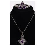 ORNATE SW STYLE 925 LADIES RING NECKLACE PENDANT-3