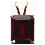 14K YELLOW GOLD LADIES PENDANT W/ 2CT GARNET