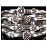 14K WHITE GOLD LADIES RING W/ BRIGHT MOISSANITE