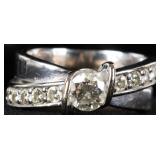 1CTW DIAMONDS 14K WHITE GOLD DOUBLE-BANDED RING