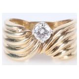NATURAL 0.33CT DIAMOND ROUND SOLITAIRE 14K RING