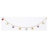 14K YELLOW GOLD ASSORTED GEM LADIES BRACELET