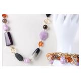 AGATE & AMETHYST LADIES NECKLACE & BRACELET SET