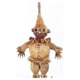 18K YELLOW GOLD CLOWN PENDANT DIA SAPPHIRE RUBY
