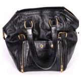 YVES SAINT LAURENT DOWNTOWN PATENT LEATHER HANDBAG