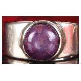 MEN'S 12.2MM STAR RUBY CABOCHON 14K GOLD RING