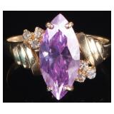 10K YELLOW GOLD LADIES RING W/ COLORED STONES