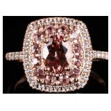 10K GOLD LADIES RING W TOPAZ & PINK TOURMALINE