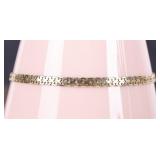 14K YELLOW GOLD LADIES FANCY CHAIN BRACELET ITALY