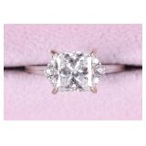 IGI 2.01CT PRINCESS CUT DIAMOND ENGAGEMENT RING