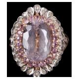 7.5CT ROSE DE FRANCE AMETHYST 14K YELLOW GOLD RING