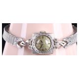 14K WHITE GOLD DIAMOND OMEGA VINTAGE WRISTWATCH