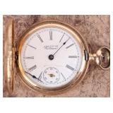 14K YELLOW GOLD WALTHAM POCKET WATCH ORNATE CASE