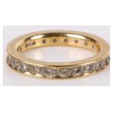 18K YELLOW GOLD DIAMOND BAND LADIES RING