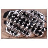 MENS BLACK MOISSANITE STERLING SILVER RING