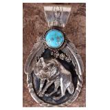 HARRISON YAZZIE NATIVE AMERICAN WOLF PENDANT