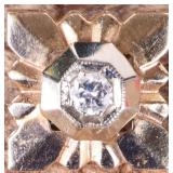 VINTAGE STYLE 14K  & DIAMOND STAR FLOWER PENDANT
