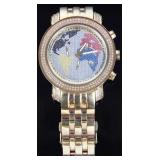 JOE RODEO STAINLESS STEEL WATCH RHINESTONE WORLD