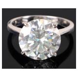 6.0CT ROUND MOISSANITE 10K WHITE GOLD LADIES RING