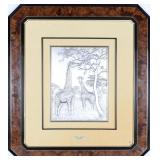 STERLING SILVER RELIEF GIRAFFES CECILIA SPADONI