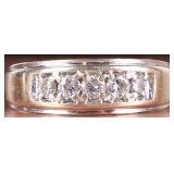 LUXURIOUS 14K YELLOW GOLD MENS RING W/ DIAMONDS