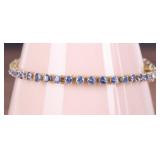 14K YELLOW GOLD SAPPHIRE LADIES TENNIS BRACELET