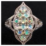 ORNATE OPAL STERLING SILVER LADIES RING