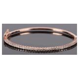 DSL 14K ROSE GOLD NATURAL DIAMOND LADIES BANGLE