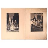 ANTIQUE ROCKWELL KENT CASANOVA WOODCUT PRINTS (2)