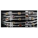 LADIES STERLING 5 ROW CONFETTI CUFF BRACELET