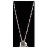 14K GOLD NECKLACE W/ D COLOR VVS2 CLARITY DIAMOND
