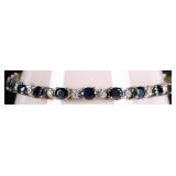 STERLING SILVER SAPPHIRE DIAMOND LADIES BRACELET