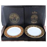 VERSACE ROSENTHAL BLUE & RED CHINA SALAD PLATES -2
