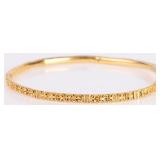 22K YELLOW GOLD FILIGREE BANGLE LADIES BRACELET