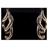 14K YELLOW GOLD CARLA HOLLOW TWISTED HOOP EARRINGS