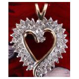 ~0.5CTW DIAMOND OPEN HEART LADIES PENDANT