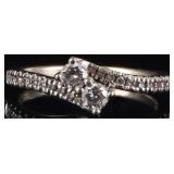 14K WHITE GOLD NATURAL DIAMOND LADIES RING