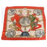 HERMES PARIS LEDOUX VINTAGE ORANGE SILK SCARF