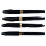 SHEAFFER LIFETIME BLACK FOUNTIAIN PENS 14K NIBS -4