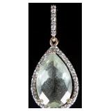 10K YELLOW GOLD LADIES PENDANT W/ CITRINE & DIAS