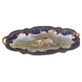 PAINTED PORCELAIN ROMANTIC SEVRES STYLE TRAY