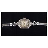 ANTIQUE HELBROS 14K WHITE GOLD LADIES WATCH
